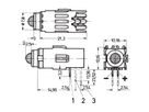 SCHROFF DEL unique Ø 5 mm, modèle long, plan de montage 1, vert