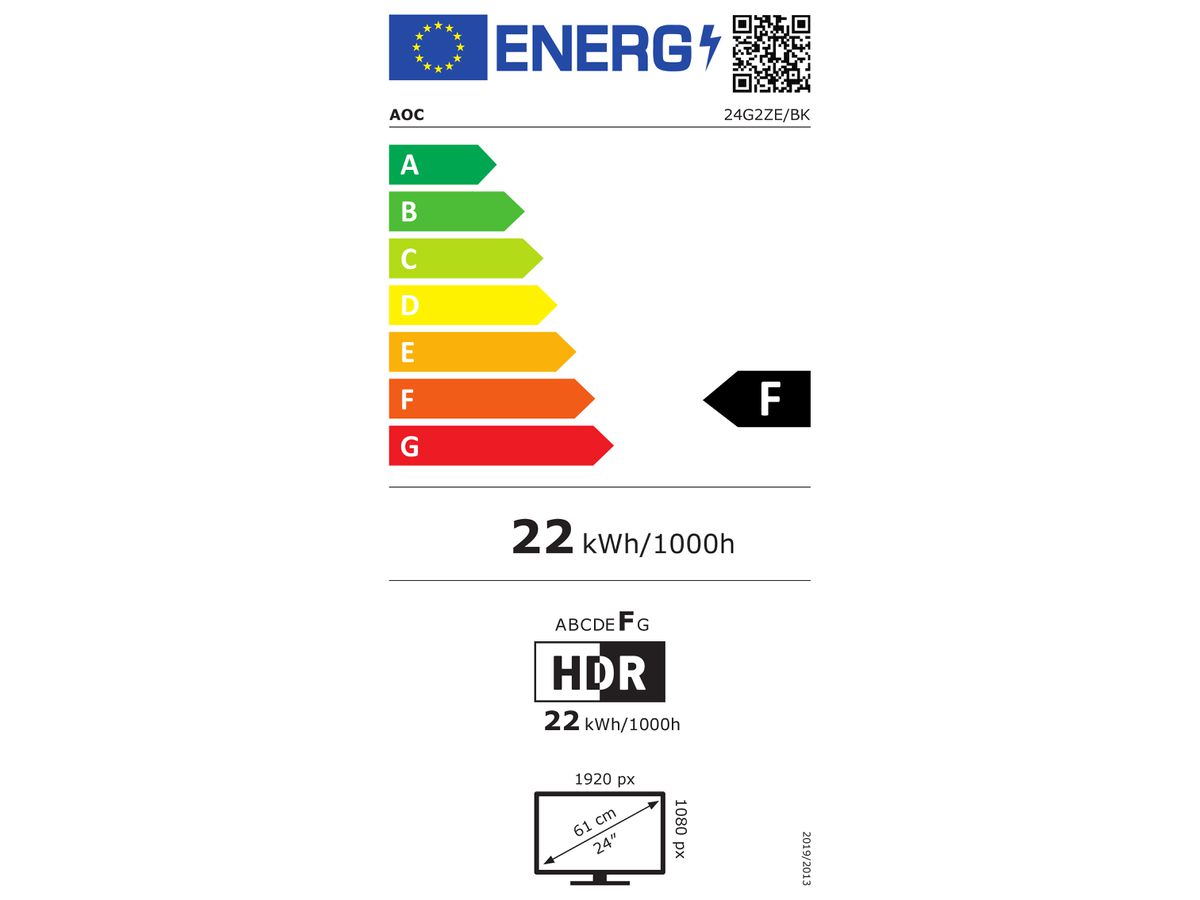 AOC G2 24G2ZE/BK LED display 60,5 cm (23.8") 1920 x 1080 pixels Full HD Noir, Rouge