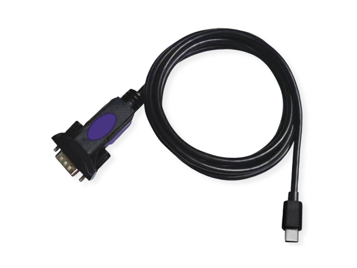 ROLINE Câble convertisseur USB-C / Série, puce FDTI, 1,8 m