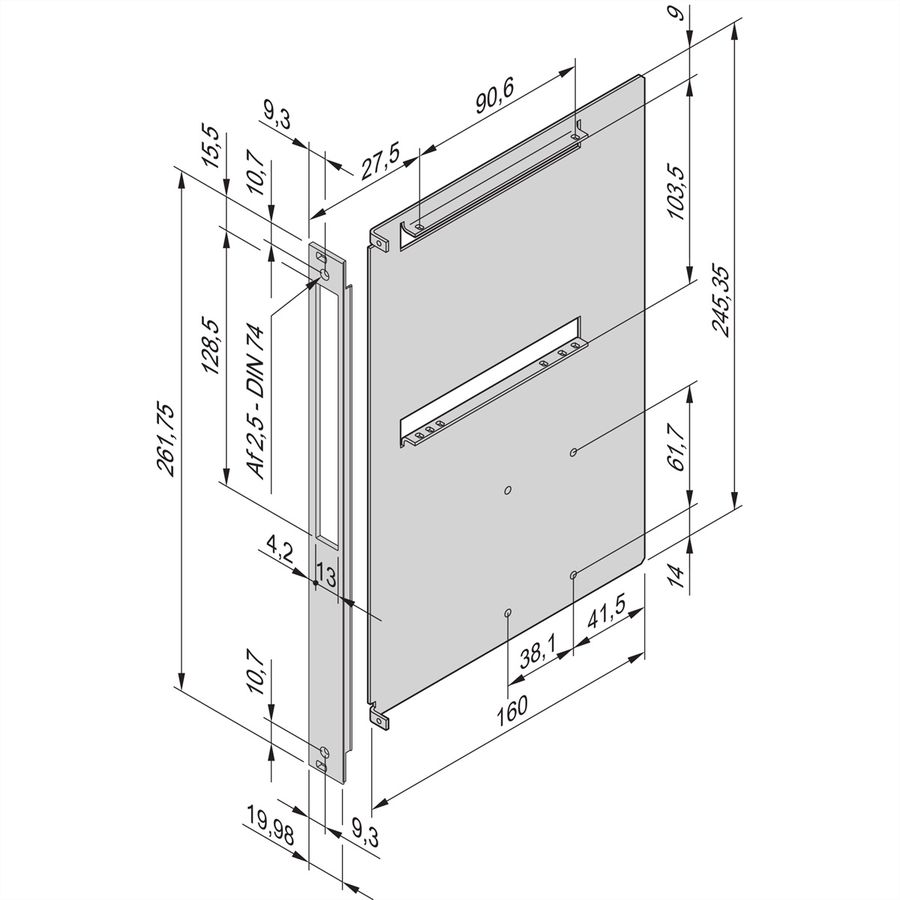 SCHROFF CPCI Module pour unité d'entraînement Slim Line CD/DVD, HD 1x 2,5", 6 U, avec face avant