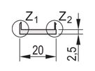 Profil en U SCHROFF Face avant, blindable, découpe Sub-D, 3 U, 4 F, 1 x 15 broches, 2,5 mm, alu, face vue anodisée, face d'appui conductrice
