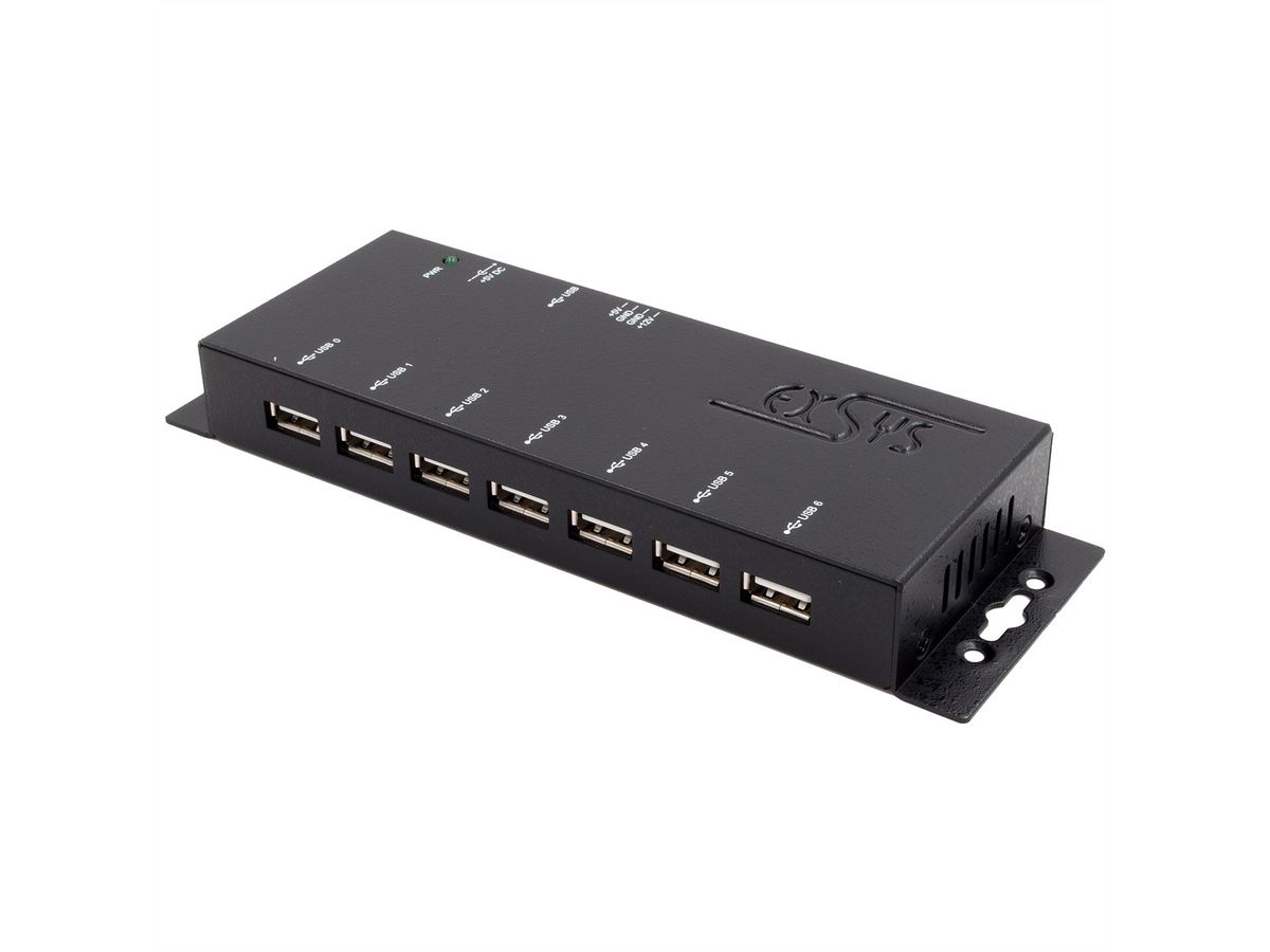EXSYS EX-1177-2S Hub USB 2.0 à 7 ports, protection contre les surtensions ESD 15 kV