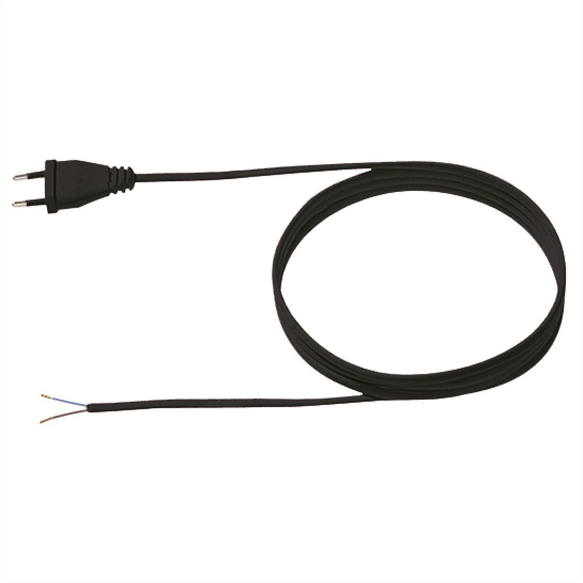 BACHMANN Câble 2x0,75 2m noir, H03VVH2-F Connecteur Euro, non emballé