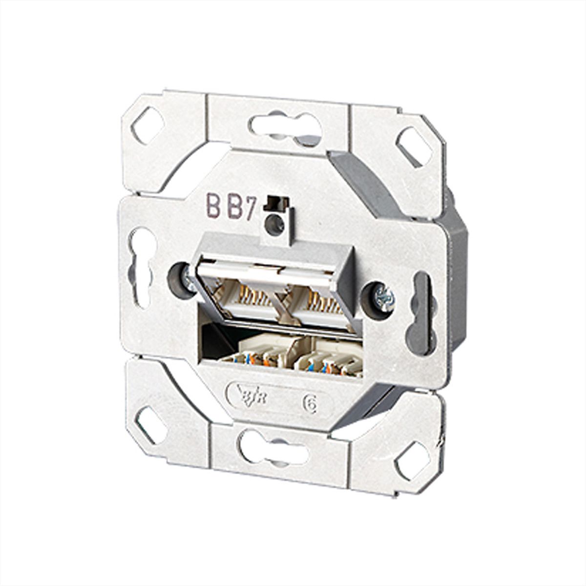 BTR Boîtier de raccordement double UP0 encastrable E-DAT, Cat 6