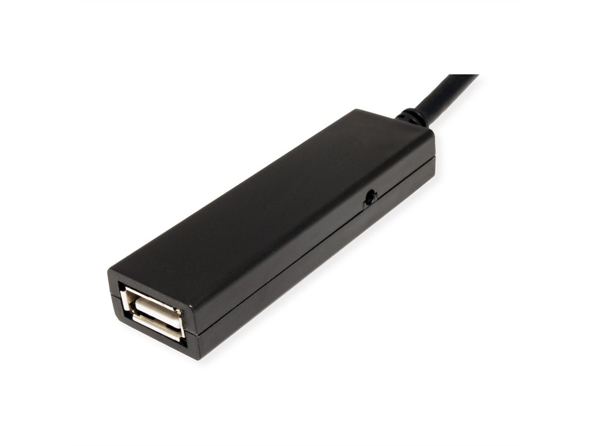 VALUE USB Prolongation active 2.0 avec Repeater, A-C, noir, 20 m