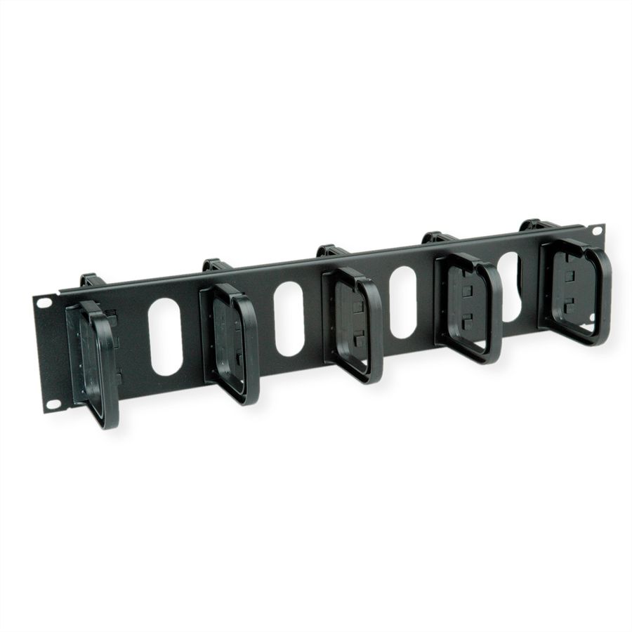 CONTEG Passe-câbles 19", 2 UH avec 2 x 5 étriers 80 x 80 mm