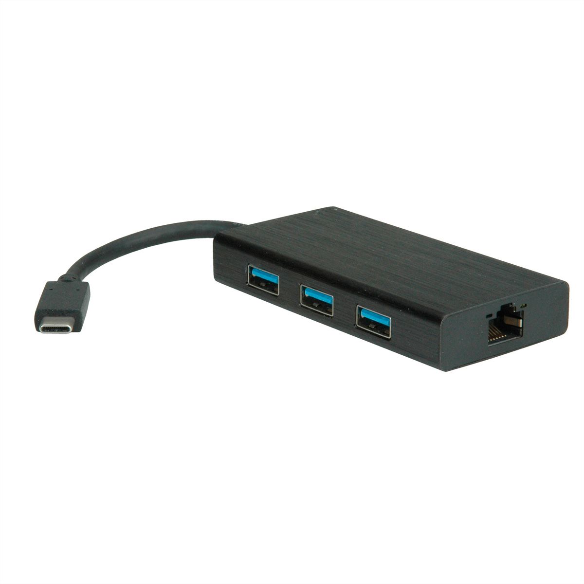 VALUE Convertisseur USB-C - Gigabit Ethernet + Hub