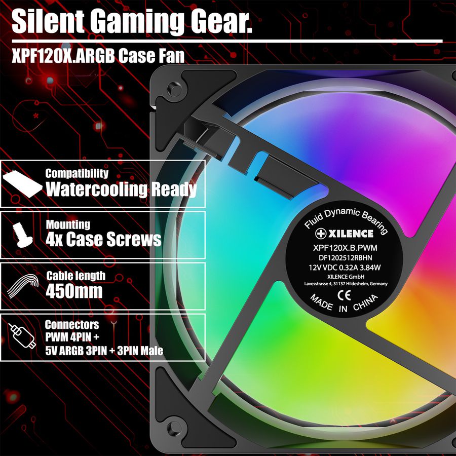 XILENCE Performance X  XF083, Ventilateur LED ARGB 120 mm