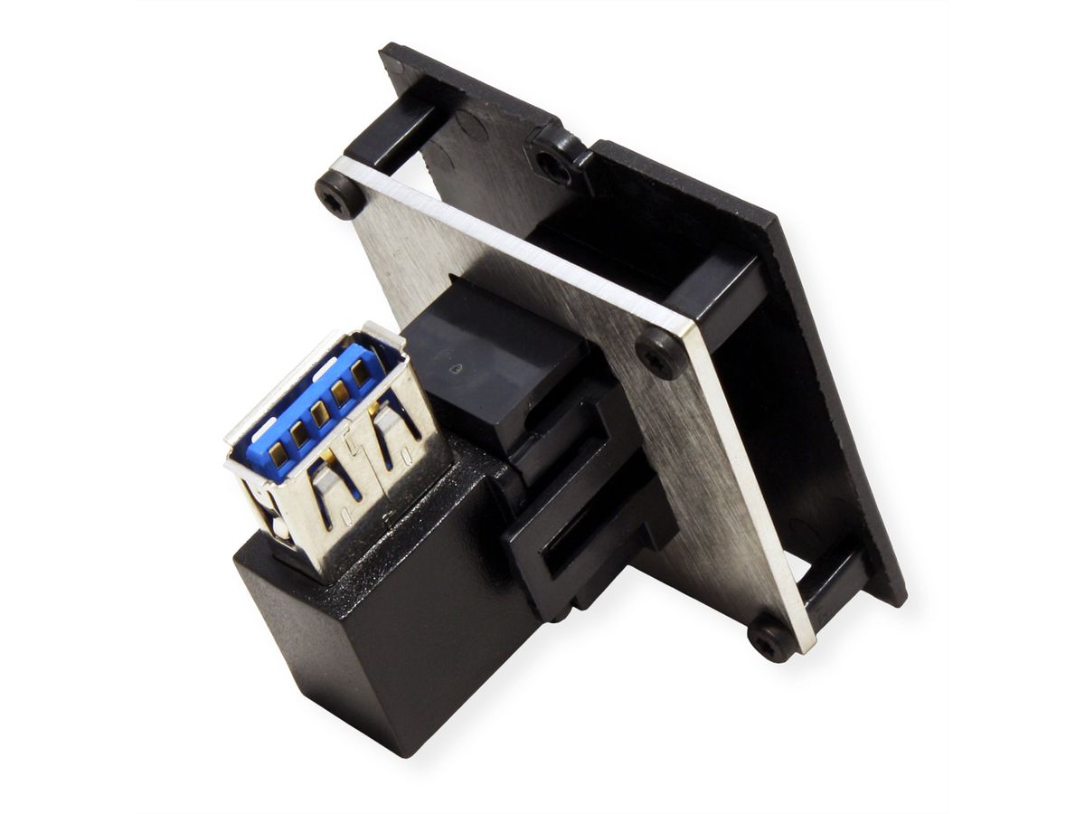 BACHMANN Cadre 1xUSB 3.0, Sortie sur côté à 90°