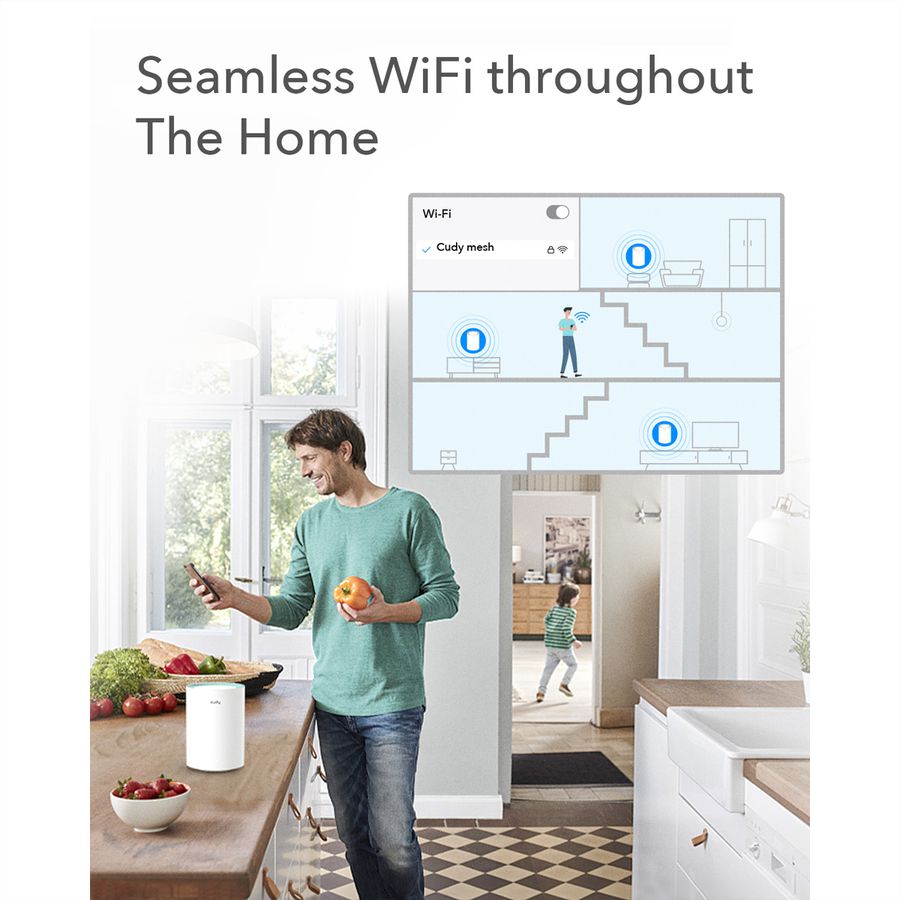 CUDY M1300 AC1200 WiFi Mesh Gigabit, Pack de 2
