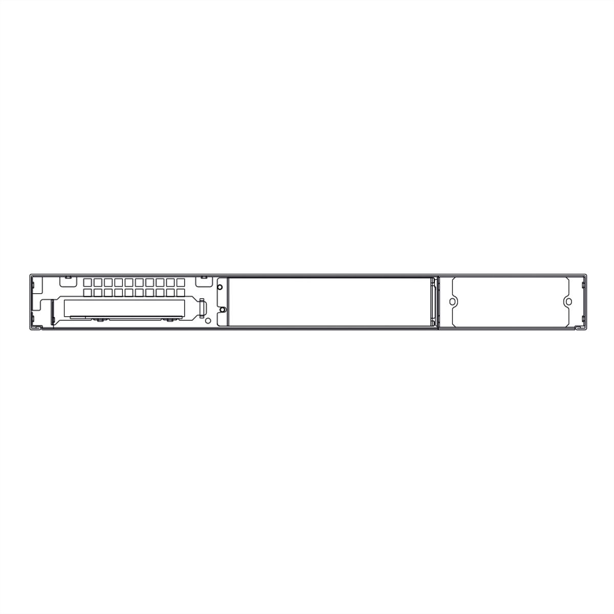 Boîtier industriel 19", 1U, 1U-K-125L, noir