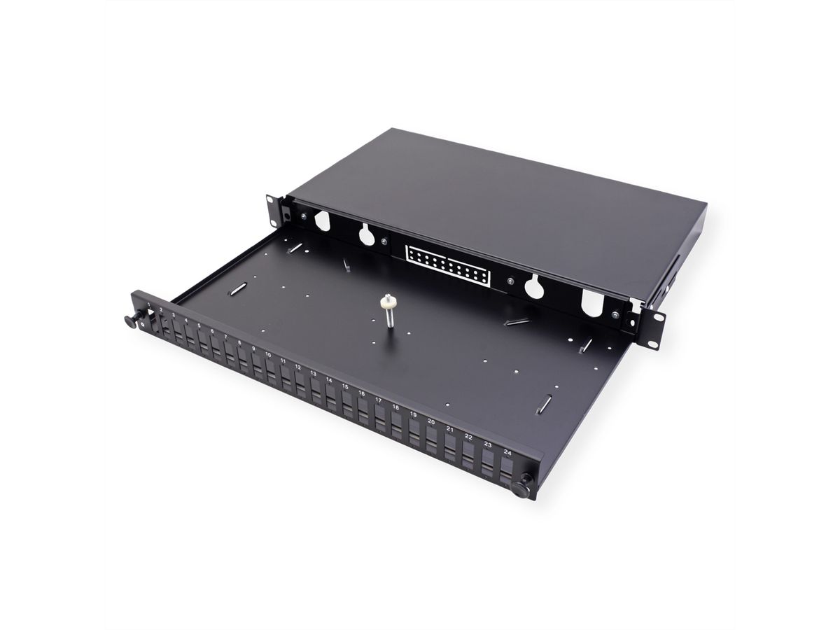 VALUE Panneau de brassage vide 1 UH, amovible, 24x SC-DX/LC quadruple