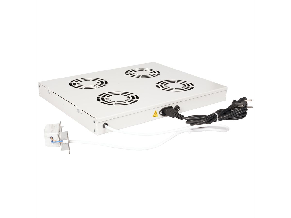 ROLINE 19" Unité de ventilation, 4 ventilateurs, Thermostat gris
