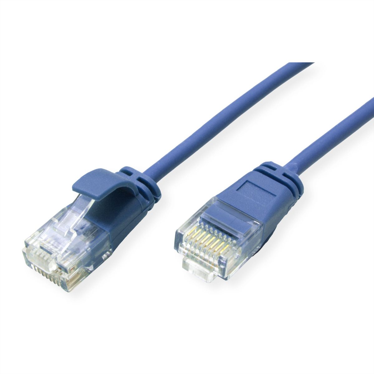 ROLINE Cordon Data Center UTP Cat.6A (Classe EA), LSOH, slim, bleu, 2 m