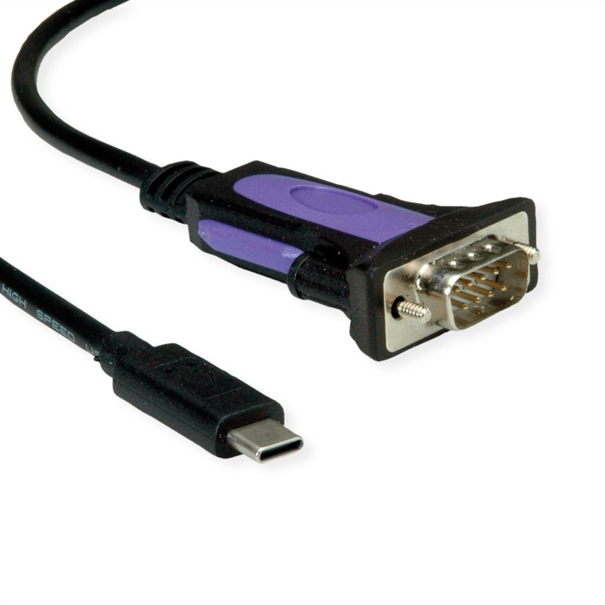 ROLINE Câble convertisseur USB-C / Série, puce FDTI, 1,8 m