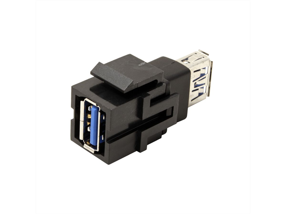 BACHMANN Keystone Coupleur USB 3.0 A/A F/F, noir