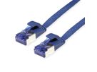 Cordon VALUE Cat.6A (Classe EA) F/UTP confectionné, plat, bleu, 1 m