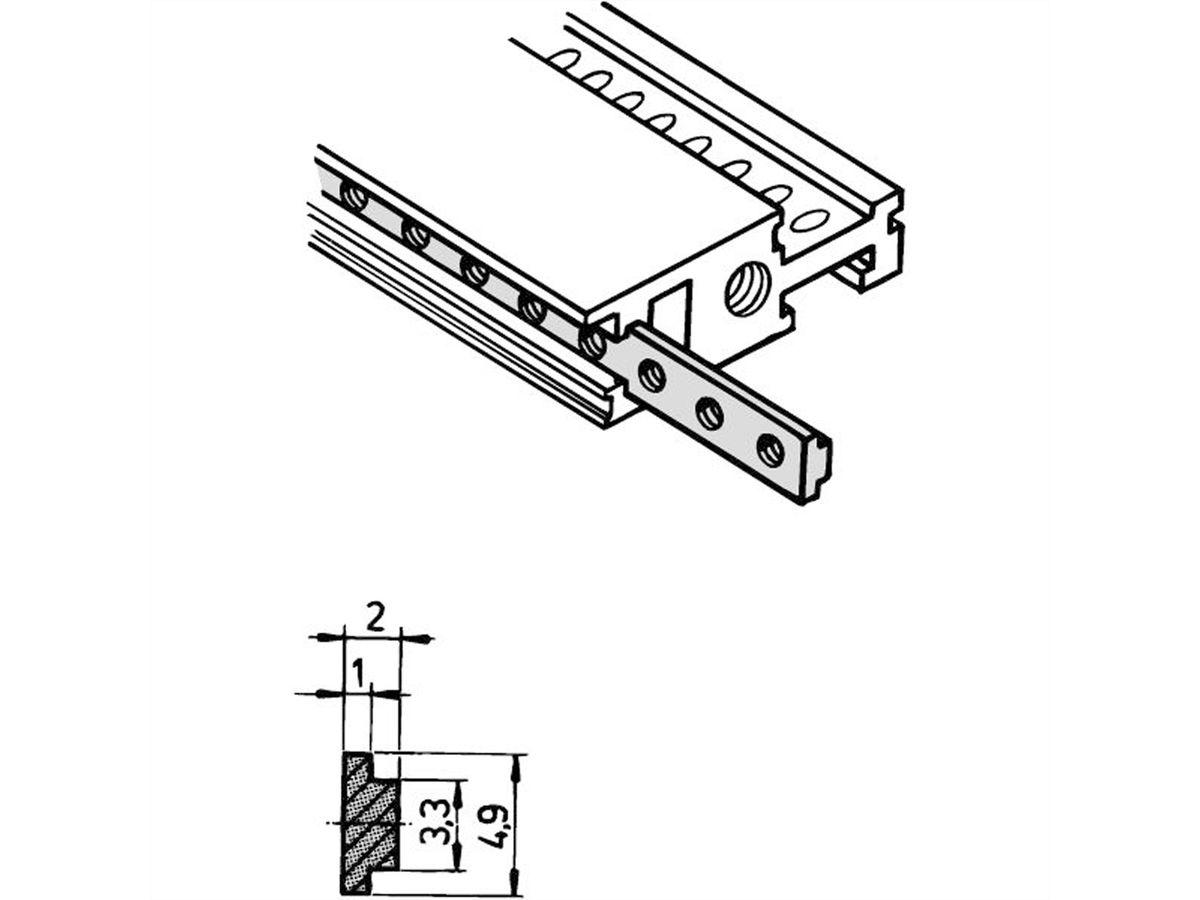 SCHROFF Bandes taraudées en T - BARRE FILETÉE 84TE