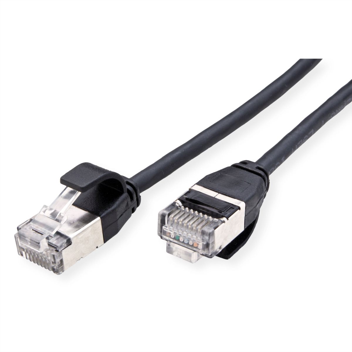 ROLINE Cordon DataCenter U/FTP Cat.6A (Classe EA), LSOH, slim, noir, 2 m
