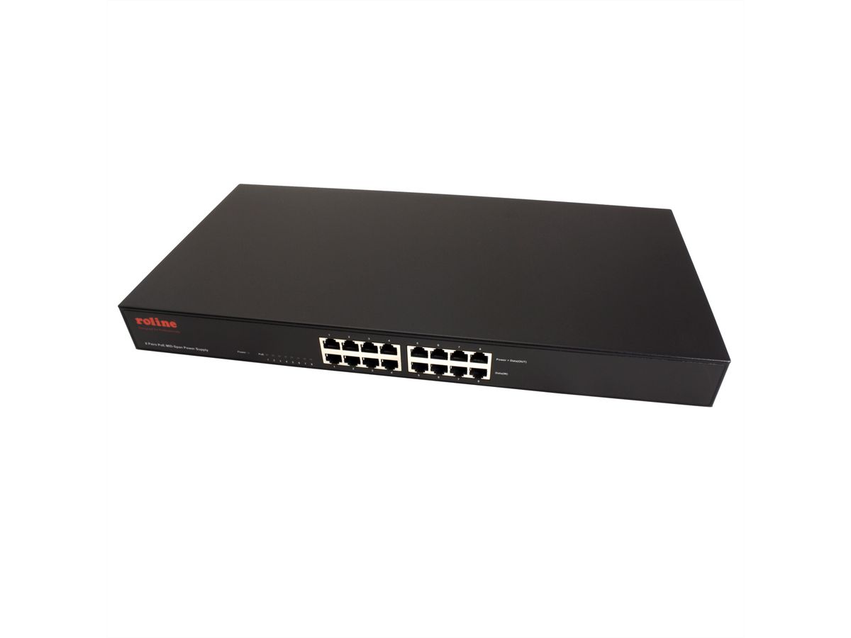 ROLINE 19" PoE MID-Span Injecteur Fast Ethernet, 8 ports