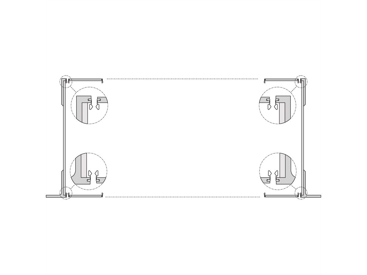 SCHROFF EuropacPRO 19" Support pour joint en acier inoxydable, Type F, 9 U