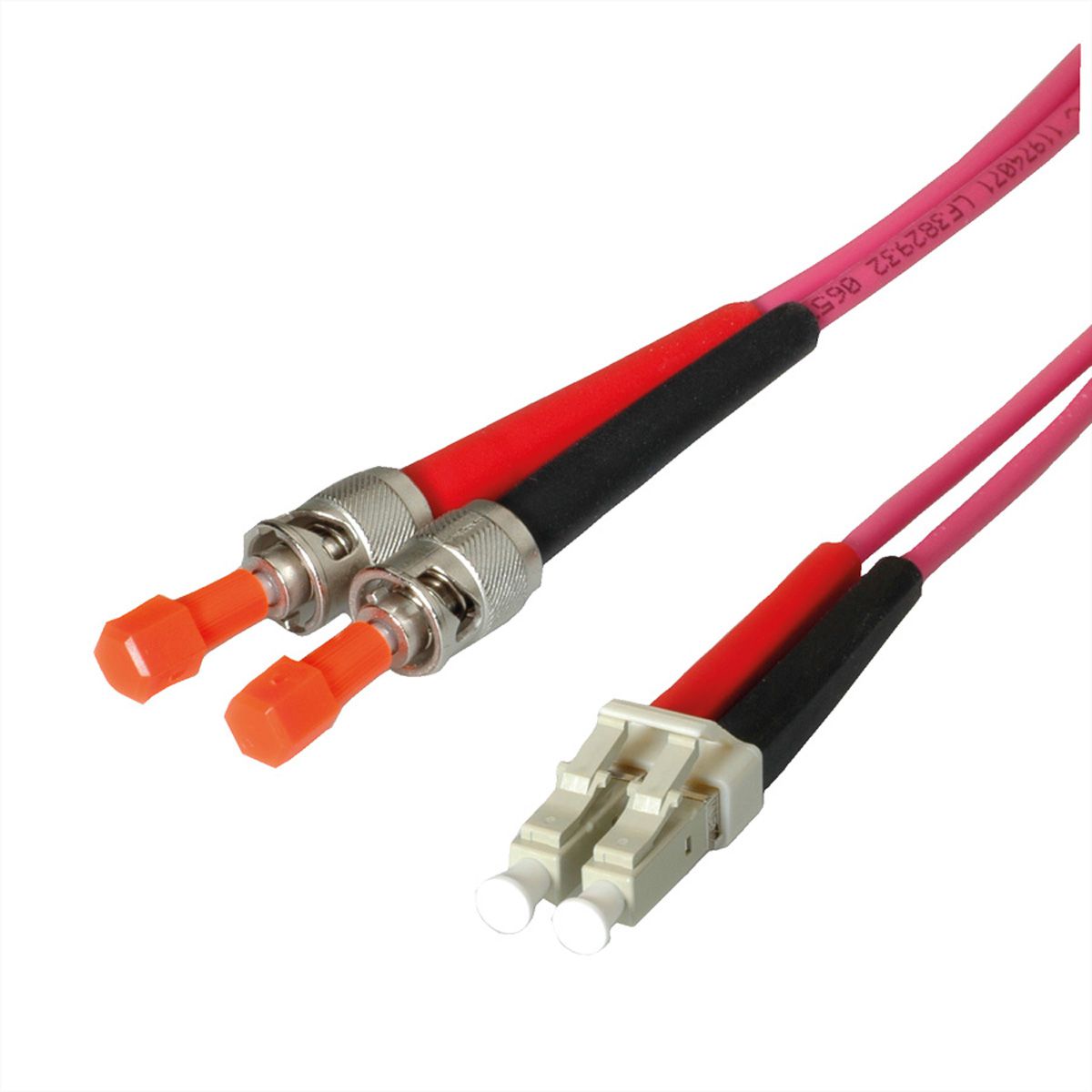 LEONI Câble FO duplex 50/125µm OM4, Suhner LC/ST, 1 m