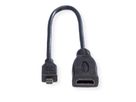 ROLINE Câble HDMI High Speed avec Ethernet, HDMI F - Micro HDMI M, 0,22 m