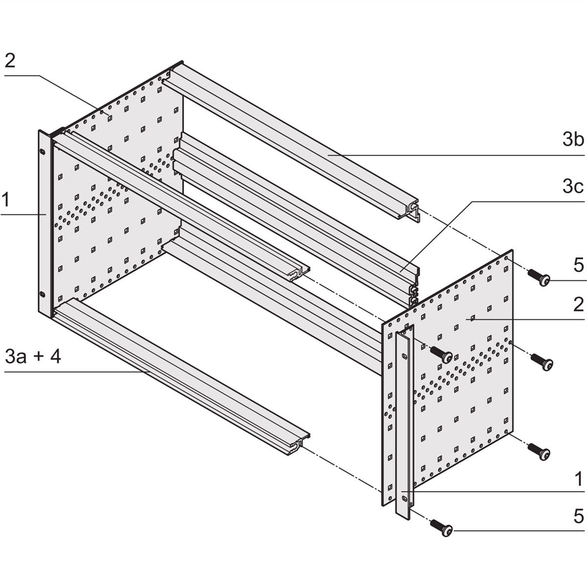 SCHROFF EuropacPRO 19" Kit sous-rack pour connecteur DIN, glissière, 6 U, 295 mm