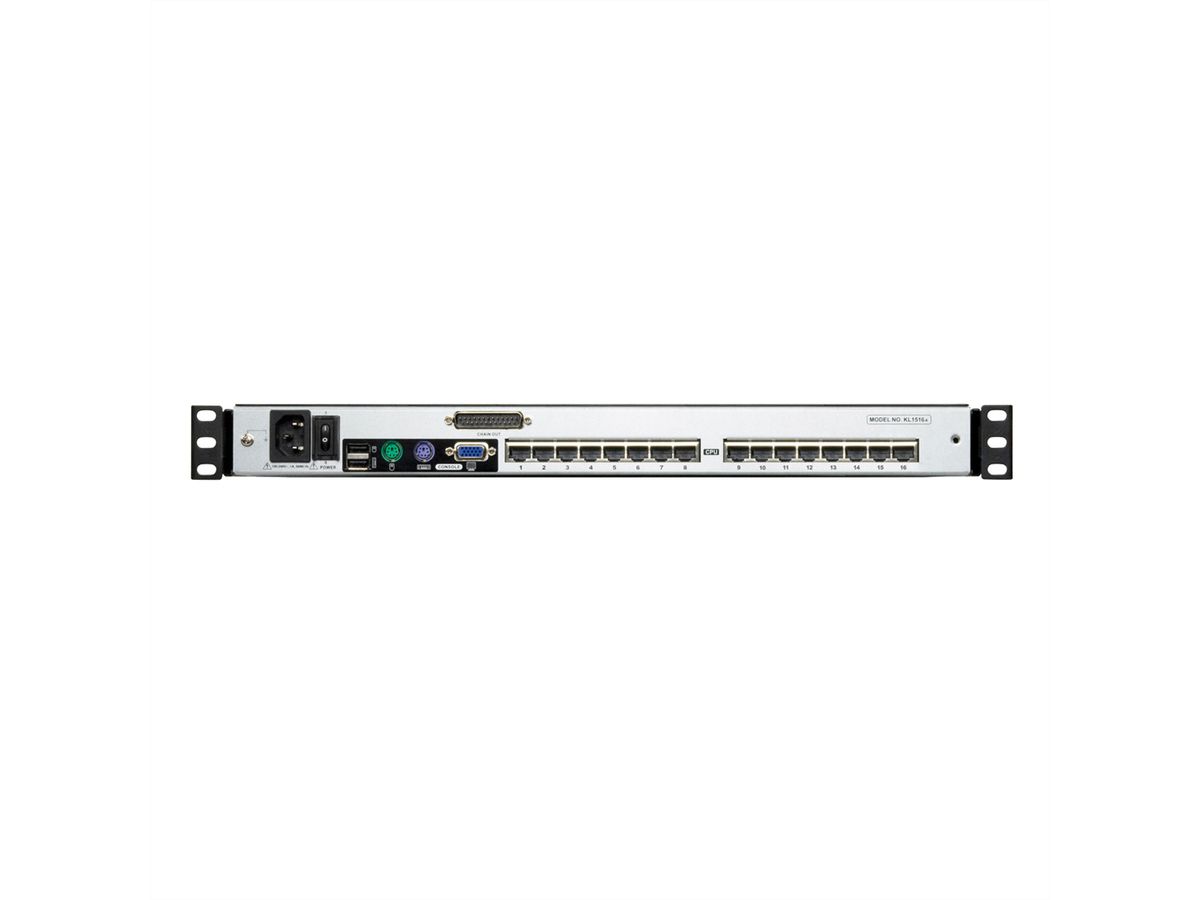 ATEN KL1508AM Commutateur KVM catégorie 5e/6 LCD à 8 ports (Double rail), FR-Layout