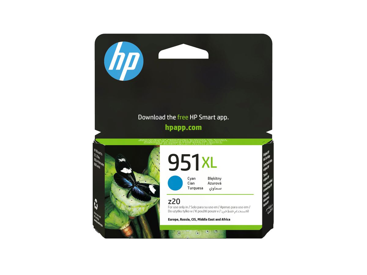 HP 951XL cartouche d'encre cyan grande capacité authentique