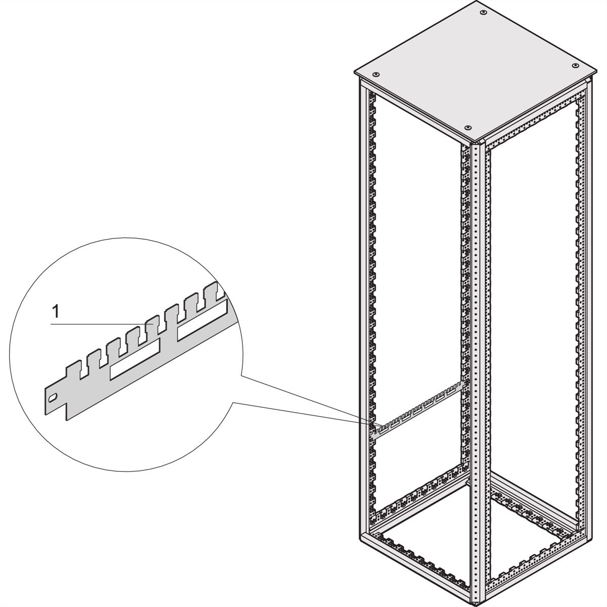 Rail support de câbles Varistar SCHROFF pour profondeur d'armoire, RAL 7021, 800D