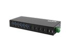 EXSYS EX-12290HMS HUB métallique 10 ports USB 3.2 Gen 2x1, 4x USB-C et 6x USB-A 3.2 Gen 1, pour table, mur et rail DIN