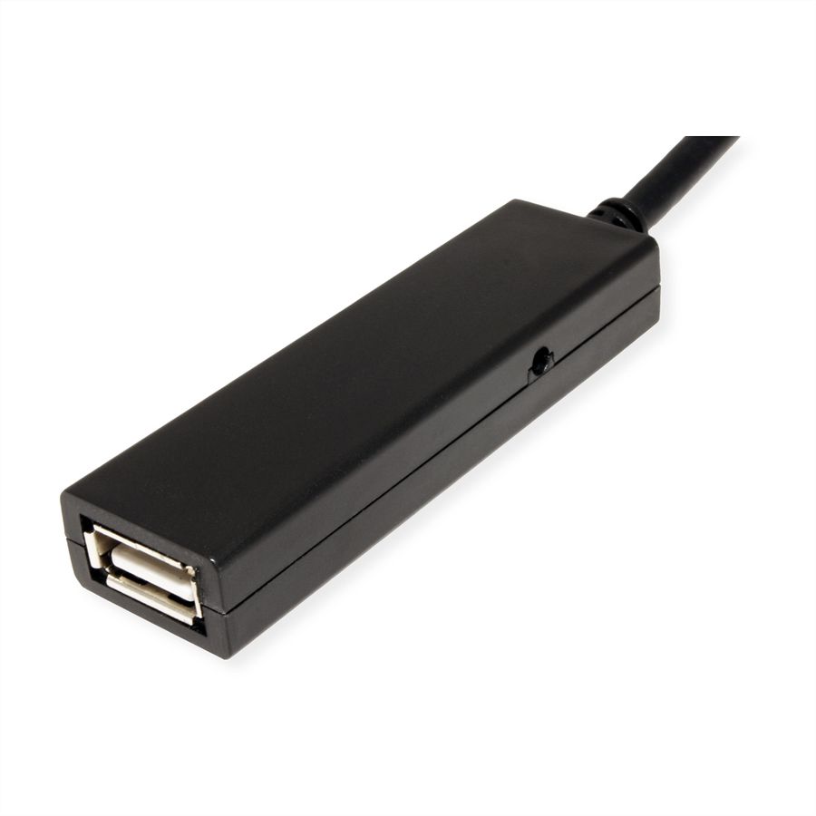 VALUE USB Prolongation active 2.0 avec Repeater, A-C, noir, 10 m