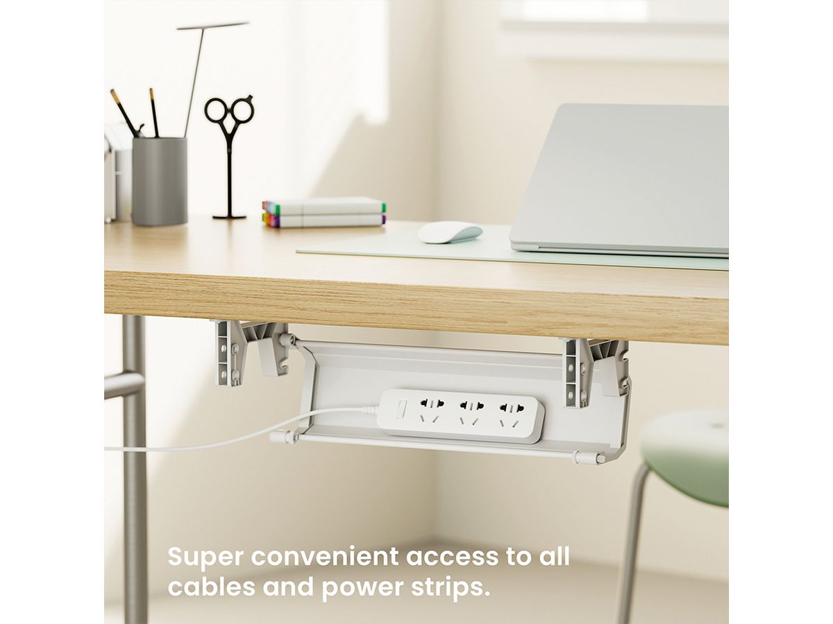 ROLINE Easy2Open Canal de câbles, montage sous le bureau, blanc, 44,9 cm