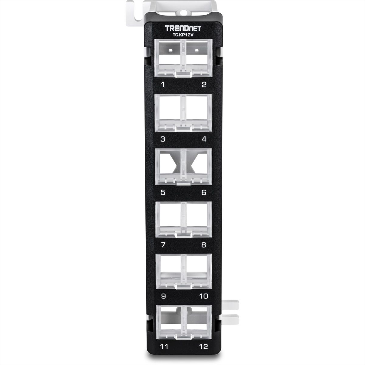 TRENDnet TC-KP12V Panneau de brassage Keystone vierge à 12 ports, montage mural coudé