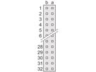 Connecteur SCHROFF Type B, EN 60603, DIN 41612, femelle, 64 contacts, broches à souder, 2.5 mm