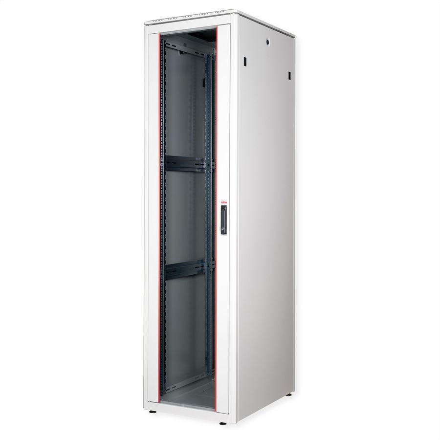 ROLINE 19" Baie réseau Pro 47U, 600x800 LxP Porte verre gris