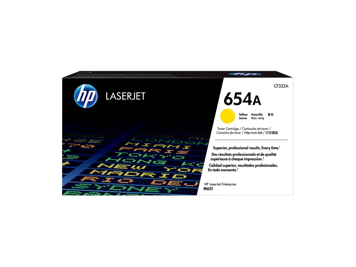 HP 654A toner jaune authentique LaserJet