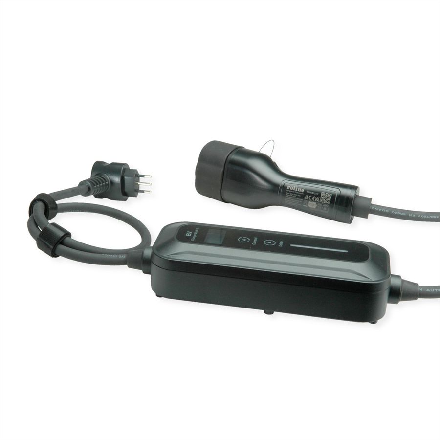ROLINE Câble portable de recharge VE CEE7/7 - Type2, 1 phase, 250VAC (1P+N+E), 32 A, 7,4 kW, 3 m