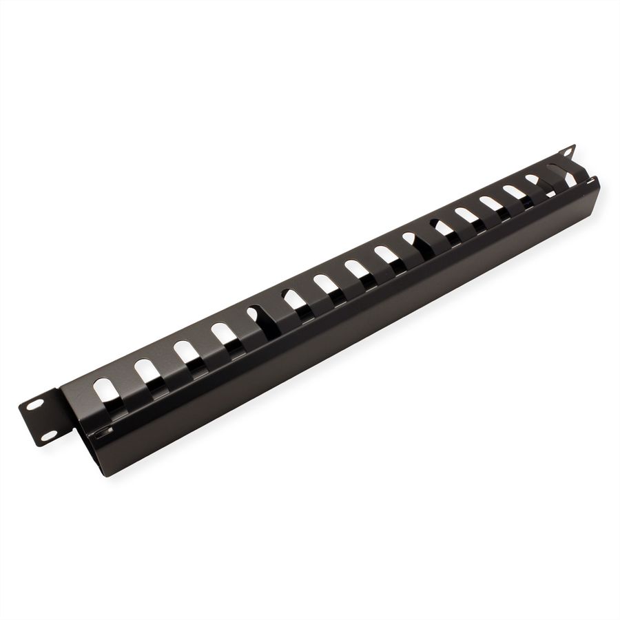 VALUE Plaque 19", 1 UH avec canal de rangement 40 x 40 mm, noir