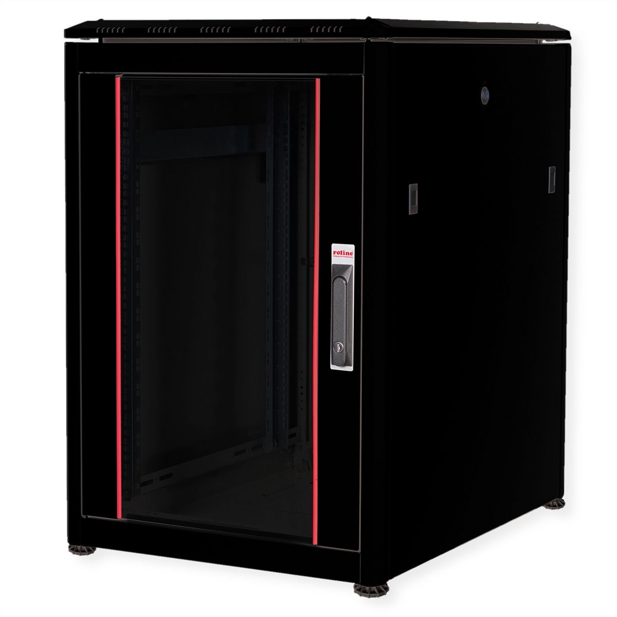 ROLINE 19" Baie réseau Pro 16U, 600x800 LxP Porte verre noir