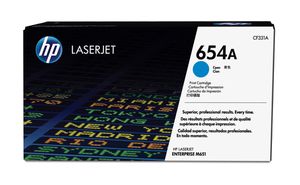 HP 654A toner cyan authentique LaserJet