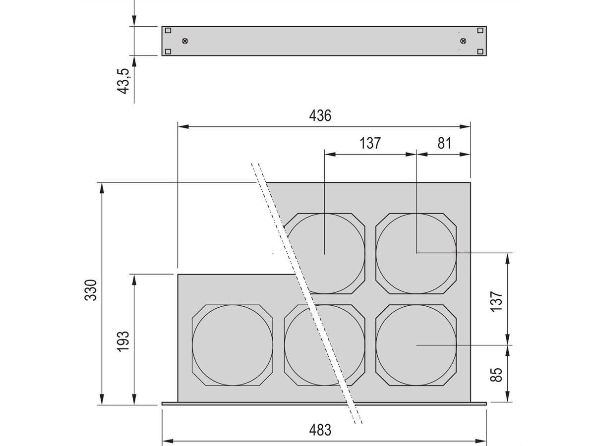 Unité de ventilation 19" SCHROFF, 1 U, 6 ventilateurs, 230 VAC