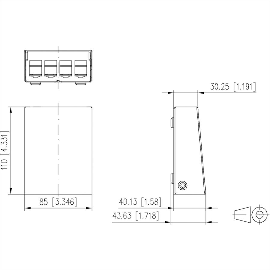 METZ CONNECT Modul boîtier en saillie 4 ports blanc pur, non équipé