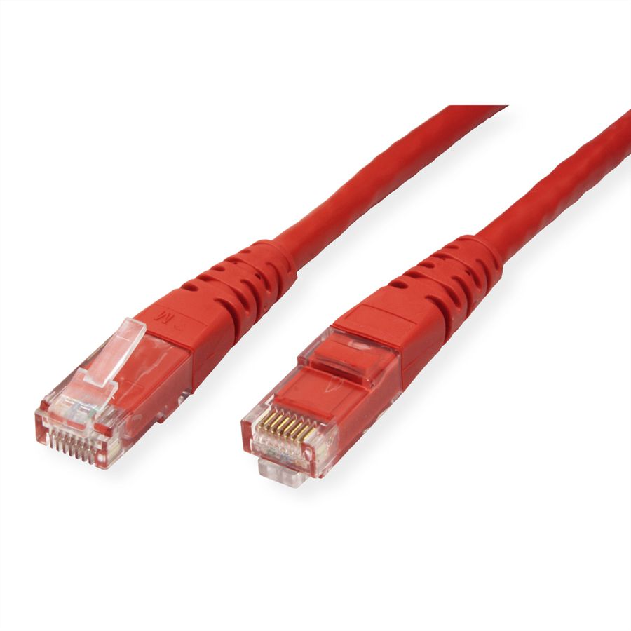 Cordon ROLINE Cat.6 (Classe E) UTP, rouge, 0,5 m