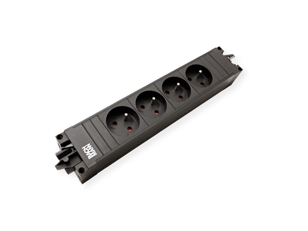 BACHMANN STEP BASE 4xUTE GST18, CEE 7/7 fiche de contact de protection C19 1m