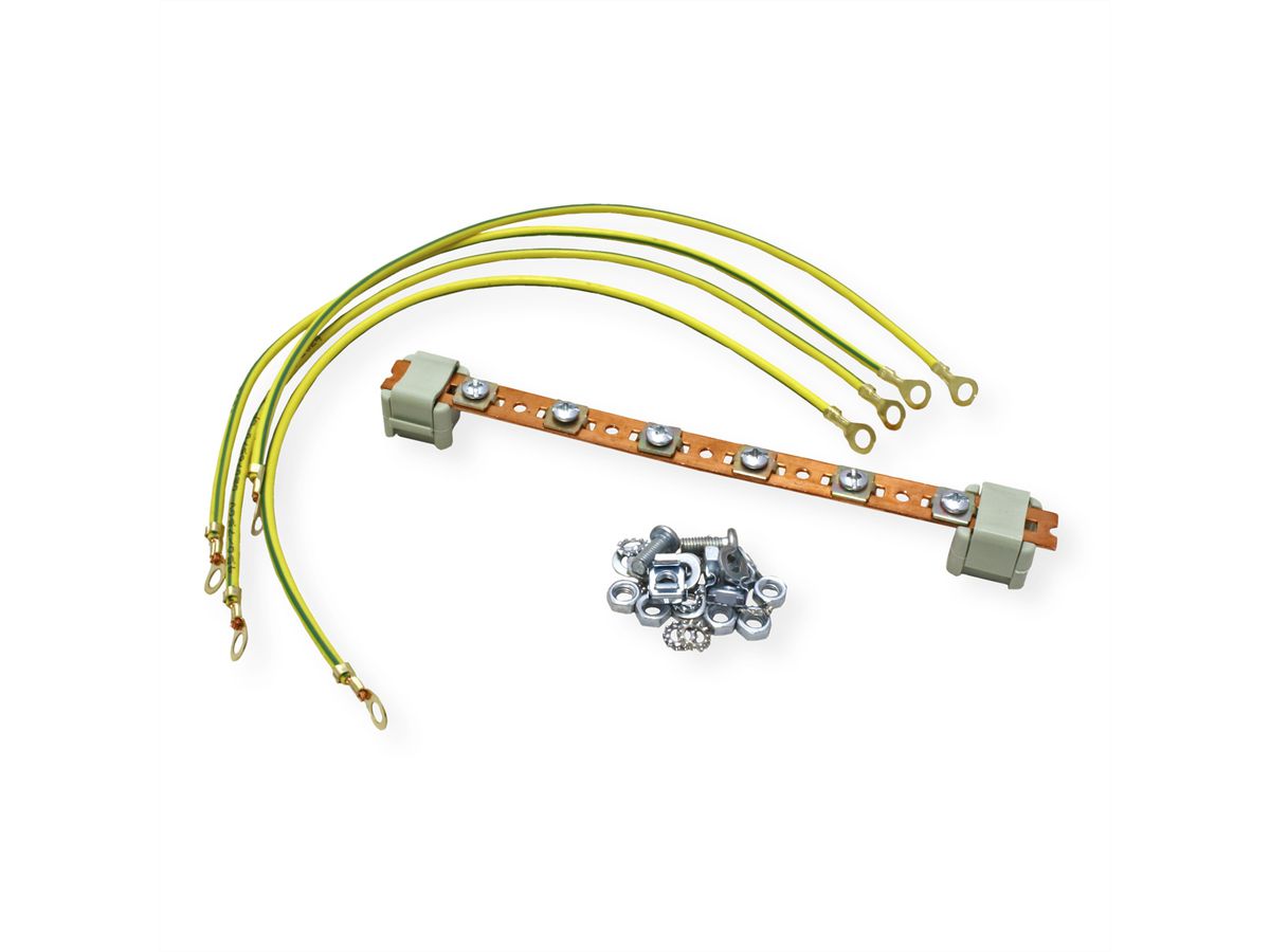 ROLINE Rail d'équipotentialité, 220mm, câble de mise à la terre