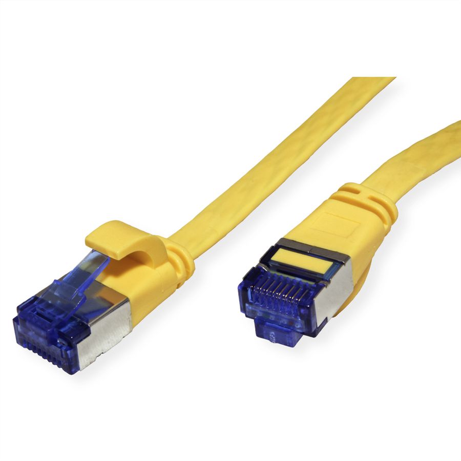Cordon VALUE Cat.6A (Classe EA) F/UTP confectionné, plat, jaune, 2 m
