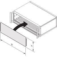 SCHROFF Face avant, pleine largeur, fendue, non blindée pour RatiopacPRO 6 U, AIR 7 U, 28 CV, 2,5 mm, alu
