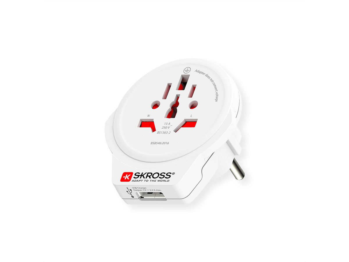 SKROSS Adaptateur de voyage universel PRO World et USB, monde
